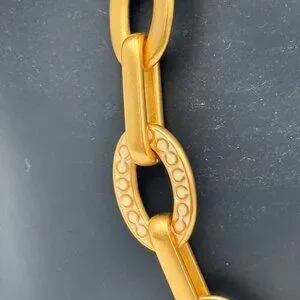 Coach | Jewelry | Coach Chunky Chain Satin Finish And Monogram Links 8 ...